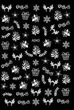 Load image into Gallery viewer, Merry Christmas Nail Art Decals Decoration Self Adhesive Nail Art Stickers Manicure Design White Snow Sticker for Nail Design Xmas Gift Nails Snowflake Nail Art Stickers Decals Christmas Nail 3D Self Adhesive Nail Stickers for Acrylic Nails Snowflake