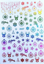 Load image into Gallery viewer, Merry Christmas Nail Art Decals Decoration Self Adhesive Nail Art Stickers Manicure Design White Snow Sticker for Nail Design Xmas Gift Nails Snowflake Nail Art Stickers Decals Christmas Nail 3D Self Adhesive Nail Stickers for Acrylic Nails Snowflake