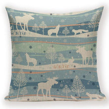 Load image into Gallery viewer, Merry Christmas Tree Cute Deer Happy Festival New Year Decorations Christmas Throw Pillow Covers Christmas Decorative Couch Pillow Cases Cotton Linen Pillow Square Cushion Cover For Home Bed
