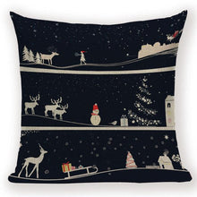 Load image into Gallery viewer, Merry Christmas Tree Cute Deer Happy Festival New Year Decorations Christmas Throw Pillow Covers Christmas Decorative Couch Pillow Cases Cotton Linen Pillow Square Cushion Cover For Home Bed