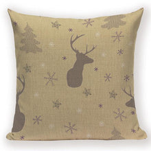 Load image into Gallery viewer, Merry Christmas Tree Cute Deer Happy Festival New Year Decorations Christmas Throw Pillow Covers Christmas Decorative Couch Pillow Cases Cotton Linen Pillow Square Cushion Cover For Home Bed