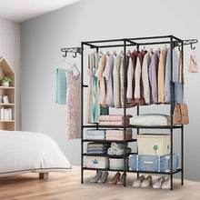 Load image into Gallery viewer, Metal Garment Rack Shoe Clothing Organizer Shelves