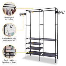 Load image into Gallery viewer, Metal Garment Rack Shoe Clothing Organizer Shelves