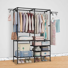 Load image into Gallery viewer, Metal Garment Rack Shoe Clothing Organizer Shelves