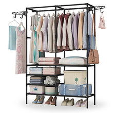 Load image into Gallery viewer, Metal Garment Rack Shoe Clothing Organizer Shelves