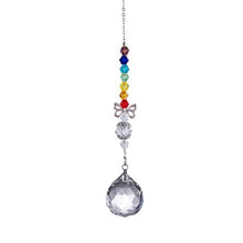 将图片加载到图库查看器,Metallic Hoop Moon Sun Catcher Hanging Crystal Pendant Chandelier Lamps Light Crystals Glass Pendants Light Rainbow Maker Wind Chime Hanging Drop Gift of Good Luck Garden Decor Hanging Ornament For Home Decoration