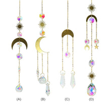 Load image into Gallery viewer, Metallic Hoop Moon Sun Wind Chimes K9 Crystal Prisms Hanging Sun-catcher Rainbow Chaser Window Curtains Pendant Home Decor Gifts For Wall Hanging Decor Room Home Photography Prop