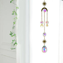 Load image into Gallery viewer, Metallic Hoop Moon Sun Wind Chimes K9 Crystal Prisms Hanging Sun-catcher Rainbow Chaser Window Curtains Pendant Home Decor Gifts For Wall Hanging Decor Room Home Photography Prop