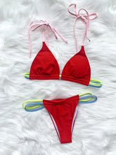 将图片加载到图库查看器,Micro Bikini Set For Women Black Blue Green Pink String Swimwear Women's Halter String Triangle Bikini Set Charming Swimwear Two Piece Swimsuit Women's Swimsuit Push Up Bathers Bathing Suit Bikinis