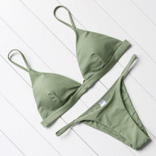 Load image into Gallery viewer, Micro Mini Bikini Swimwear Women Halter Push Up Bikini Set Padded Bra Women's Underwired Triangle Bathing Two Pieces Swimsuit Bikini Set Swimsuit Bandage Swim Suit