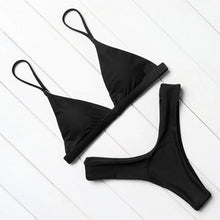 Load image into Gallery viewer, Micro Mini Bikini Swimwear Women Halter Push Up Bikini Set Padded Bra Women's Underwired Triangle Bathing Two Pieces Swimsuit Bikini Set Swimsuit Bandage Swim Suit
