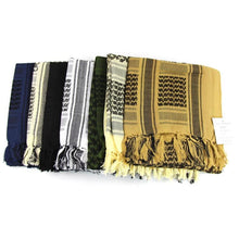 将图片加载到图库查看器,Military Arab Keffiyeh Shemagh Scarf Cotton Winter Shawl Neck Warmer Cover Head Wrap Windproof Tactical Camping Scarf Men Women Shemagh Keffiyeh Men Arab Kufiyah Keffiyeh Arabic Muslim Head Wrap Men Scarf Shawl