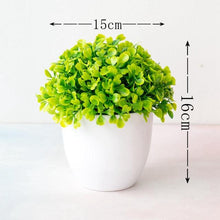 Load image into Gallery viewer, Mini Cute Artificial Bonsai Potted Plastic 15x16cm Friend's Gift Fake Decor with Plastic Pots Fake Flowers Arrangements for Home Decoration