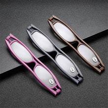 将图片加载到图库查看器,Mini Design Reading Glasses For Men Women Rotating Small Oval Presbyopia Eyewear Portable Unisex Reader Eyeglasses Mini Compact Slim Reading Glasses Lightweight Portable Readers