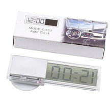 Load image into Gallery viewer, Mini Digital Car Electronic Clock High Quality Durable Digital Alarm Clock LCD Screen Easy to Set can Adhesive Digital Table Car Dashboard Desk Electronic Clock Transparent LCD Display Digital Watch With Sucker Universal Car Decor