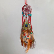 将图片加载到图库查看器,Mini Dream Catcher With Natural Feather Wind Chime Hanging Handmade Lace Feathers Bead Dream Catcher Wind Chimes Hanging Home Room Decoration Car Pendant Ornament Craft Dreamcatcher For Gift Memorial Festival Photography