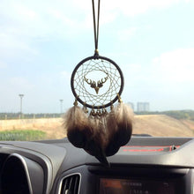 将图片加载到图库查看器,Mini Dream Catcher With Natural Feather Wind Chime Hanging Handmade Lace Feathers Bead Dream Catcher Wind Chimes Hanging Home Room Decoration Car Pendant Ornament Craft Dreamcatcher For Gift Memorial Festival Photography