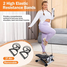 Load image into Gallery viewer, Mini Fitness Stepper with 2 Resistance Bands LCD Monitor