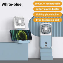 将图片加载到图库查看器,Mini Portable Outdoor Hand Fan Hanging Neck Fan USB Charging 3000mAh Battery Powered 180° Folding Wireless Table Air Cooling Fan 4 Adjustable Speed Portable Pocket Fan for Office Outdoor Travel