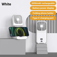 将图片加载到图库查看器,Mini Portable Outdoor Hand Fan Hanging Neck Fan USB Charging 3000mAh Battery Powered 180° Folding Wireless Table Air Cooling Fan 4 Adjustable Speed Portable Pocket Fan for Office Outdoor Travel