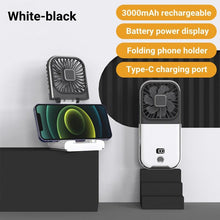 将图片加载到图库查看器,Mini Portable Outdoor Hand Fan Hanging Neck Fan USB Charging 3000mAh Battery Powered 180° Folding Wireless Table Air Cooling Fan 4 Adjustable Speed Portable Pocket Fan for Office Outdoor Travel