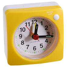 Load image into Gallery viewer, Mini Square Plastic Student Alarm Clock Silent Snooze Bedside Needle Alarm Clock Analog Alarm Clock Battery Operated for Heavy Sleepers Adults Bedrooms Bedside Kids Elderly Non Ticking Alarm Clocks with Non Ticking Portable Home Travel Alarm Clock