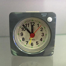Load image into Gallery viewer, Mini Square Plastic Student Alarm Clock Silent Snooze Bedside Needle Alarm Clock Analog Alarm Clock Battery Operated for Heavy Sleepers Adults Bedrooms Bedside Kids Elderly Non Ticking Alarm Clocks with Non Ticking Portable Home Travel Alarm Clock