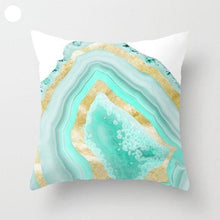 Load image into Gallery viewer, Mint Green Cushion Cover Pillowslip Home Supplies Decorative Fresh Mint Green Gray Watercolour Stripes Generic Solid Decorative Bedroom Pillow Cases Covers Pillow Case Simple Living Room