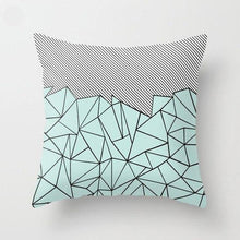 Load image into Gallery viewer, Mint Green Cushion Cover Pillowslip Home Supplies Decorative Fresh Mint Green Gray Watercolour Stripes Generic Solid Decorative Bedroom Pillow Cases Covers Pillow Case Simple Living Room
