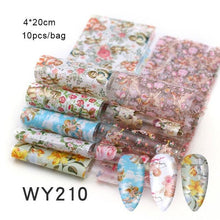 Load image into Gallery viewer, Mix Nail Art Transfer Foil Sticker Angles Decoration Nail Art Decals Design For Nails Wraps Follie Nail Foil Transfer Sticker Kit, Nail Art Decals Nail Foil Glass Paper Nail Decals Nail Wraps for Nail Art Decorations Supplies
