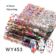 Load image into Gallery viewer, Mix Nail Art Transfer Foil Sticker Angles Decoration Nail Art Decals Design For Nails Wraps Follie Nail Foil Transfer Sticker Kit, Nail Art Decals Nail Foil Glass Paper Nail Decals Nail Wraps for Nail Art Decorations Supplies