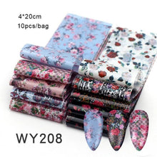 Load image into Gallery viewer, Mix Nail Art Transfer Foil Sticker Angles Decoration Nail Art Decals Design For Nails Wraps Follie Nail Foil Transfer Sticker Kit, Nail Art Decals Nail Foil Glass Paper Nail Decals Nail Wraps for Nail Art Decorations Supplies
