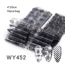 Load image into Gallery viewer, Mix Nail Art Transfer Foil Sticker Angles Decoration Nail Art Decals Design For Nails Wraps Follie Nail Foil Transfer Sticker Kit, Nail Art Decals Nail Foil Glass Paper Nail Decals Nail Wraps for Nail Art Decorations Supplies
