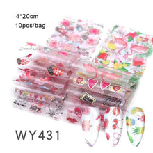 Load image into Gallery viewer, Mix Nail Art Transfer Foil Sticker Angles Decoration Nail Art Decals Design For Nails Wraps Follie Nail Foil Transfer Sticker Kit, Nail Art Decals Nail Foil Glass Paper Nail Decals Nail Wraps for Nail Art Decorations Supplies