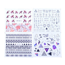 Load image into Gallery viewer, Mixed Designs Water Nail Stickers Decals Dream Catcher Transfer Tip Watermark Flora Painting Slider Manicure Decoration Girls Manicure Decoration Nail Art Supplies 3D Self-Adhesive Nail Decals Designer Nail Stickers for Acrylic Nails