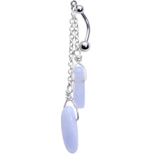 将图片加载到图库查看器,Handcrafted Blue Lace Agate Reversible Dangle Belly Ring