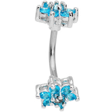 将图片加载到图库查看器,Clear Aqua Gem Double Star Reversible Double Mount Belly Ring