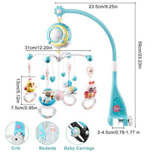 Load image into Gallery viewer, Mobile Star Projection Nursery Light Baby Rattle Toy with Music Box Remote Control