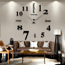 将图片加载到图库查看器,Modern Acrylic Wall Clock Digital Brushed Steel
