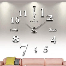 将图片加载到图库查看器,Modern Acrylic Wall Clock Digital Brushed Steel