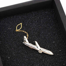 Load image into Gallery viewer, Modern Airplane Shaped Men Tie Clip Pilot Business Men Tie Clip Golden Plating Airplane Tie Clips Wedding Gift Necktie Clip Quality Tie Clasp Men Suits Wedding Gift