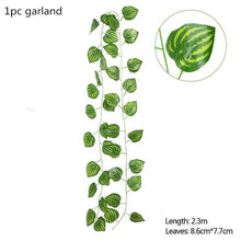 Load image into Gallery viewer, Modern Artificial Green Eucalyptus Leaves Garland Wisteria Rattan Fake Decor Silk Leaf Vines For Wedding Birthday Party Decor