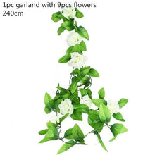 Load image into Gallery viewer, Modern Artificial Green Eucalyptus Leaves Garland Wisteria Rattan Fake Decor Silk Leaf Vines For Wedding Birthday Party Decor