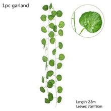 Load image into Gallery viewer, Modern Artificial Green Eucalyptus Leaves Garland Wisteria Rattan Fake Decor Silk Leaf Vines For Wedding Birthday Party Decor