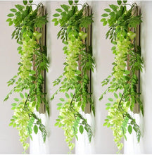 Load image into Gallery viewer, Modern Artificial Green Eucalyptus Leaves Garland Wisteria Rattan Fake Decor Silk Leaf Vines For Wedding Birthday Party Decor