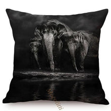 Load image into Gallery viewer, Modern Black And White Animals Portrait Photography Of Lion Zebra Elephant Tiger Pattern Sofa Pillow Cover Home Decor Square Cushions Cover 45x45cm