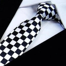 Load image into Gallery viewer, Modern Black And White Men Necktie Casual Business Meeting Formal Polyester Skinny Slim Necktie
