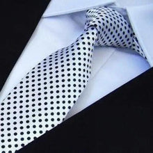 Load image into Gallery viewer, Modern Black And White Men Necktie Casual Business Meeting Formal Polyester Skinny Slim Necktie