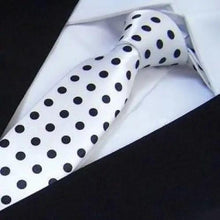 Load image into Gallery viewer, Modern Black And White Men Necktie Casual Business Meeting Formal Polyester Skinny Slim Necktie