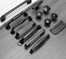 Load image into Gallery viewer, Modern Cabinet Handles Solid Aluminum Alloy Door Knobs And Handles Kitchen Cupboard Pulls Drawer Knobs Furniture Handle Hardware Black Cabinet Cupboard Drawer Door Handle Drawer Dresser Pulls for Furniture Kitchen Cabinet Cupboard Hardware